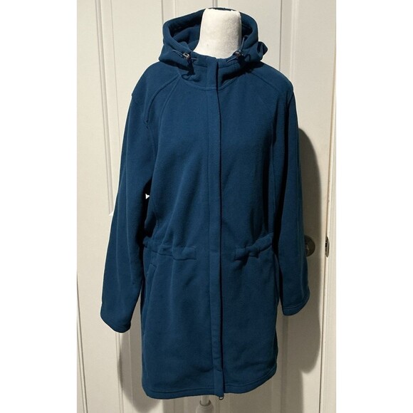 NEW Lands End Polartec Aircore 200 Fleece Full Zip Hoodie Jacket Women’s Size 1X - Picture 1 of 7
